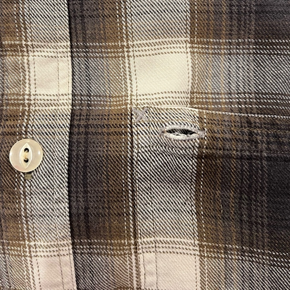 HARTFIELD FLANNELS brown and cream checkers size Large 100% cotton - Picture 9 of 9